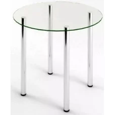 Glass dining table D-12-0 with tempered glass and chrome legs